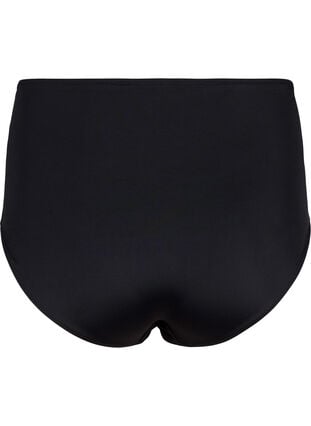 Ensfarvet bikinitrusse med høj talje, Black, Packshot image number 1