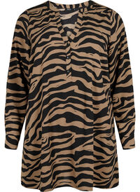 Langærmet tunika med zebra print