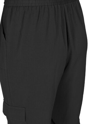 Løse bukser med side lommer, Black, Packshot image number 3