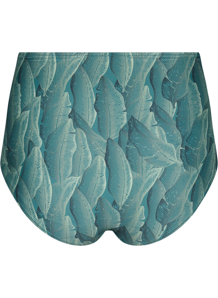 Bikini trusse med print og h&oslash;j talje, Gr&oslash;n, Packshot image number 1