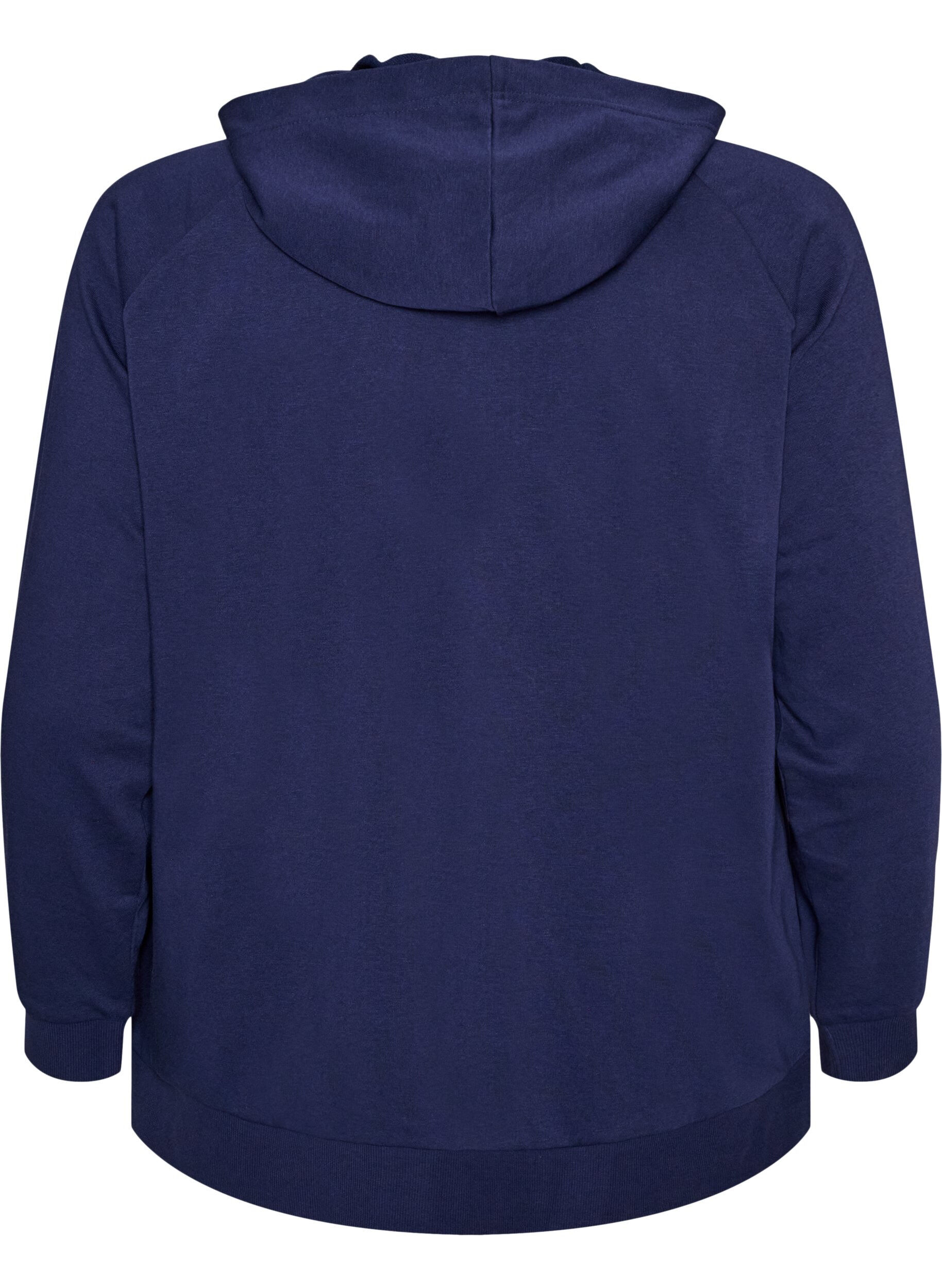 ZizziSweatcardigan med h&aelig;tte og lommer, Bl&aring;, Packshot image number 1