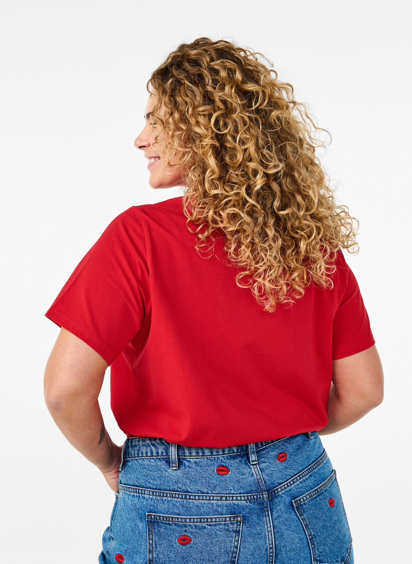 T-shirt i økologisk bomuld med rund hals, Salsa, Model image number 1