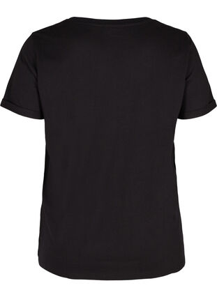 Bomulds trænings t-shirt med tryk, Black Red Splash, Packshot image number 1