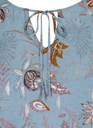 Langærmet kjole med blomsterprint, Light Blue AOP, Packshot image number 2
