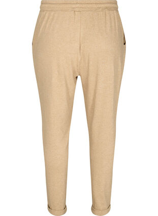 Melerede bukser med snøre og lommer, Beige Melange, Packshot image number 1