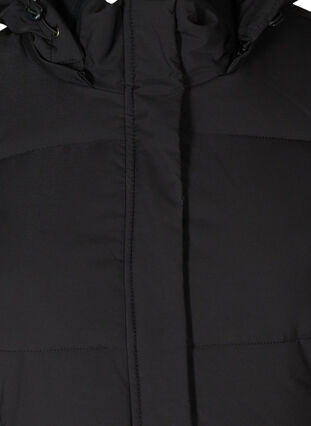 Lang vinterjakke med justerbar talje, Black, Packshot image number 2