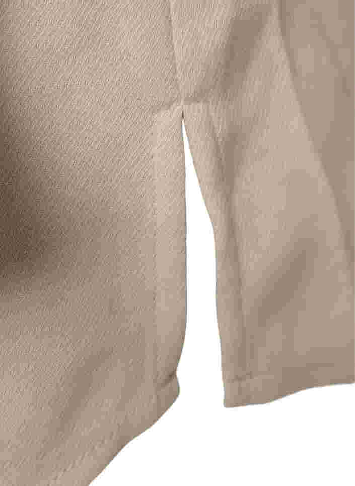 Langærmet tunika med flæsekrave, Warm Off-white, Packshot image number 3