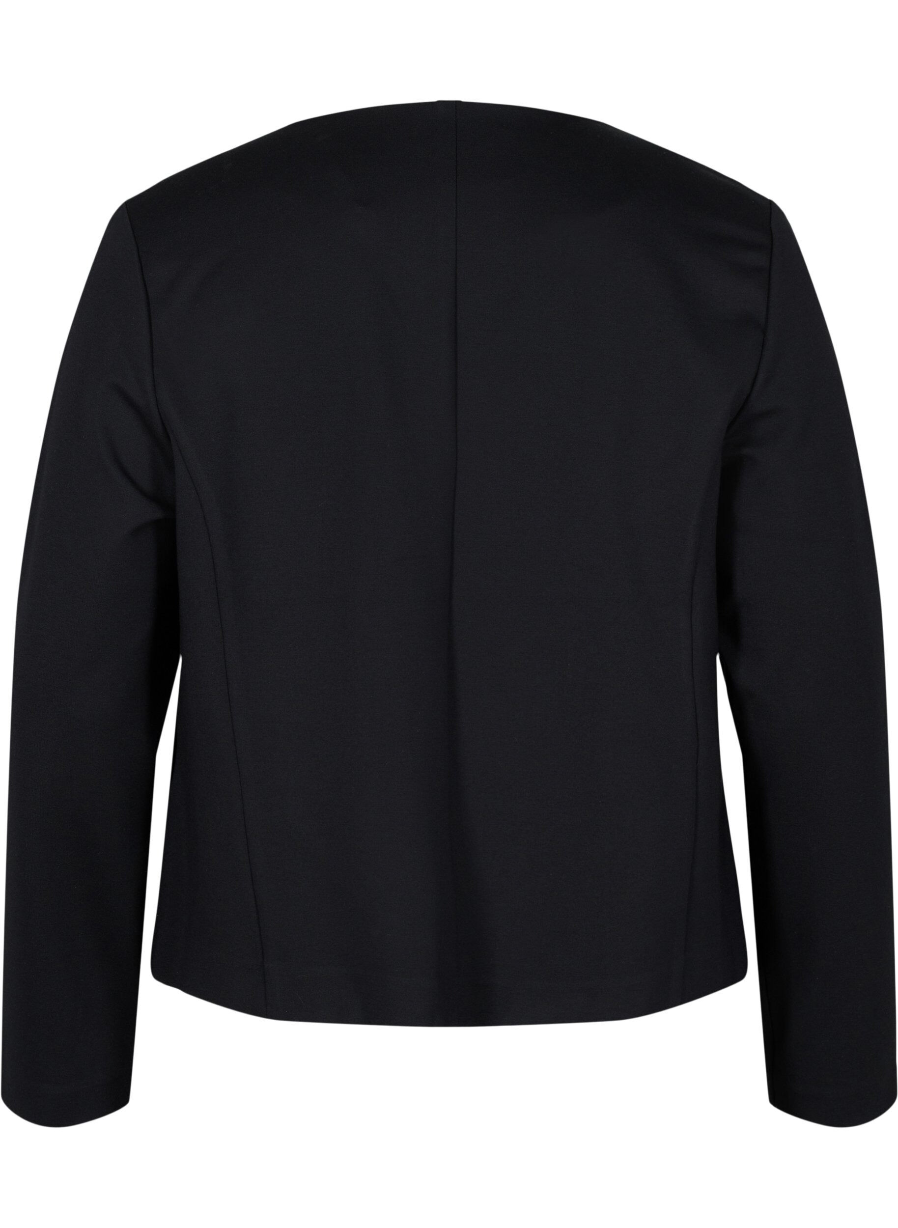 Zizzi Kort blazer uden lukning, Black, Packshot image number 1
