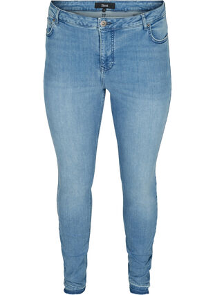 Super slim Amy jeans med høj talje , Blue denim, Packshot image number 0
