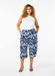 Culotte bukser i viskose med print, Blue Ethnic AOP, Model image number 3