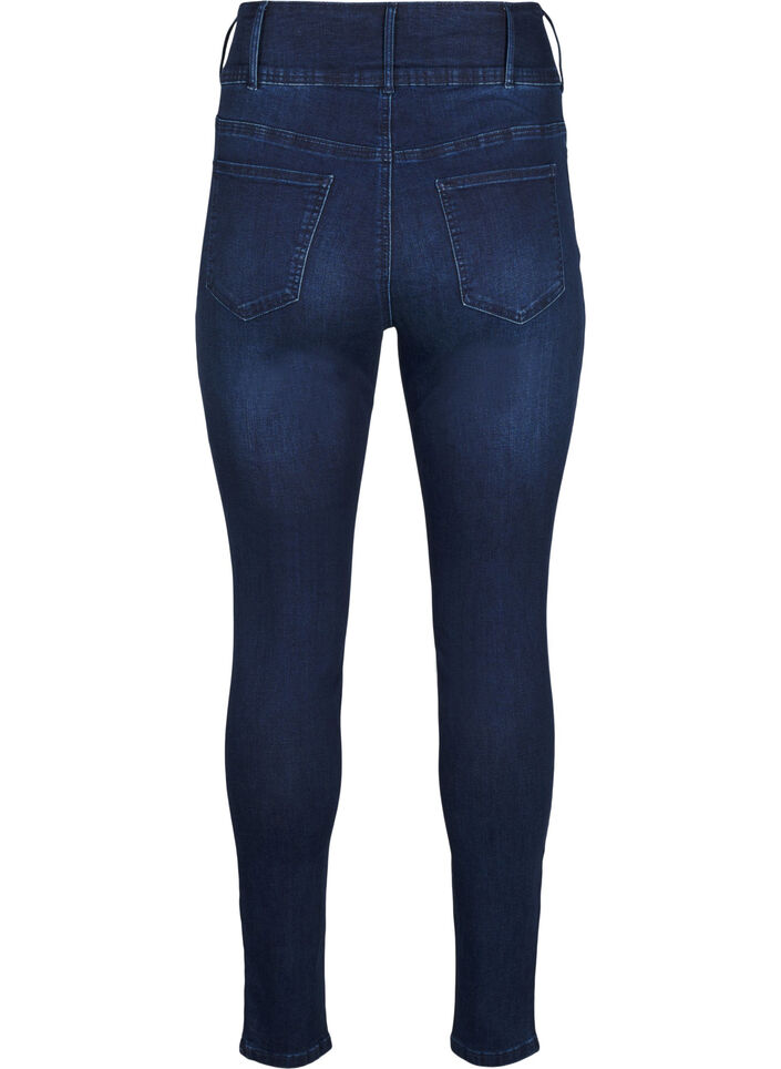 Super slim Bea jeans med ekstra høj talje, Dark Blue, Packshot image number 1