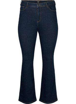 Ellen bootcut jeans med høj talje, Raw Unwash, Packshot image number 0