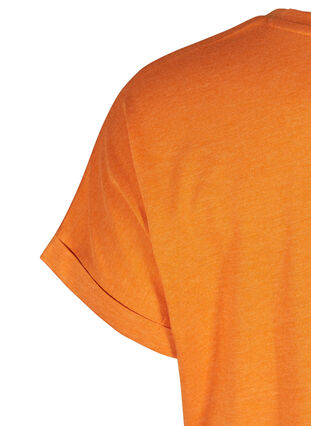 T-shirt i bomuldsmix, Autumn Maple Mel., Packshot image number 3