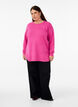 Lang strikbluse med knapdetalje i siden, Raspberry Rose Mel., Model image number 2