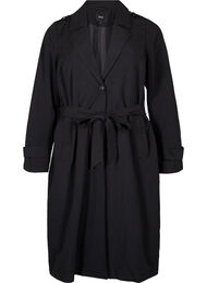 Lang trenchcoat med bælte, Black