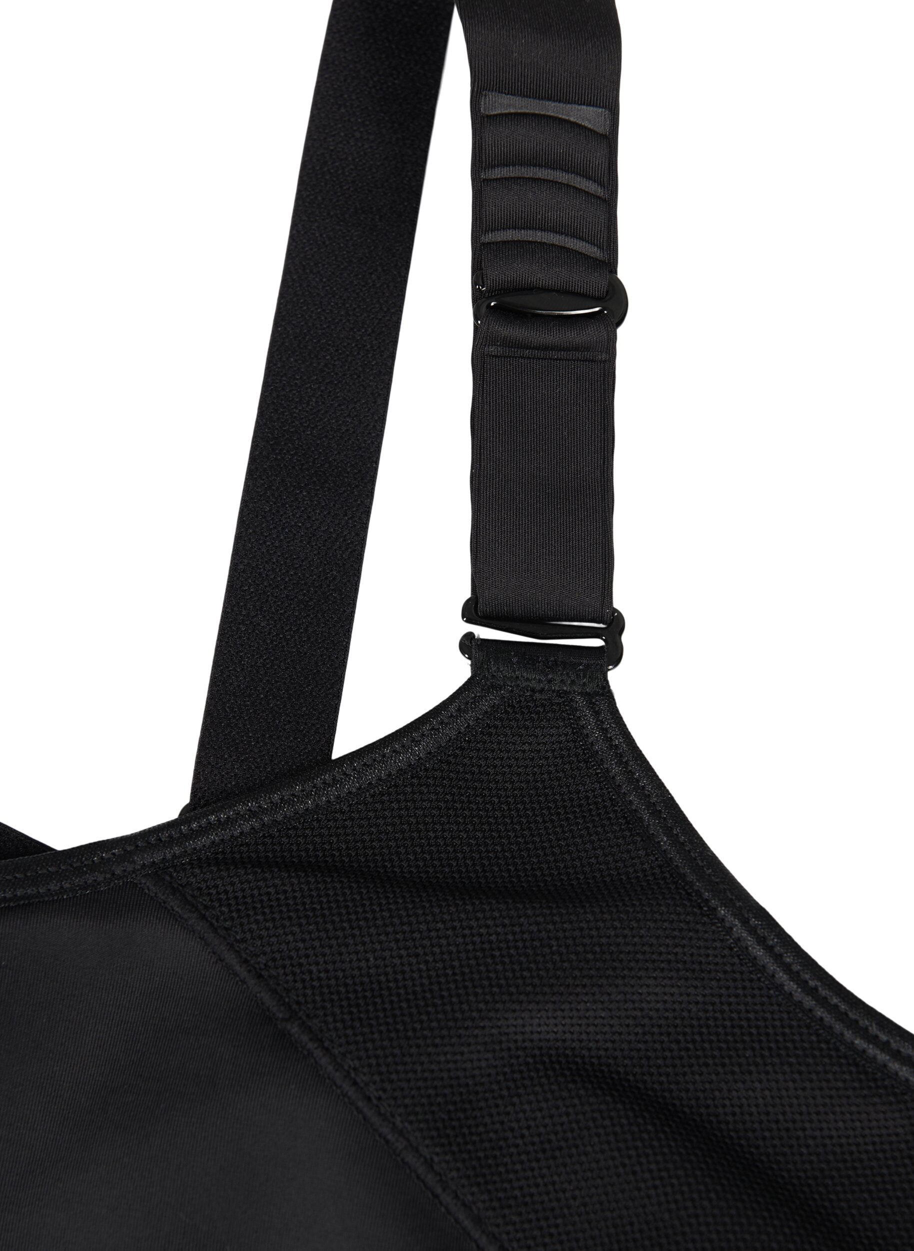 Zizzi CORE, SUPER HIGH, SPORTS BRA - Sports bh med justerbare skulderstropper, Black, Packshot image number 3