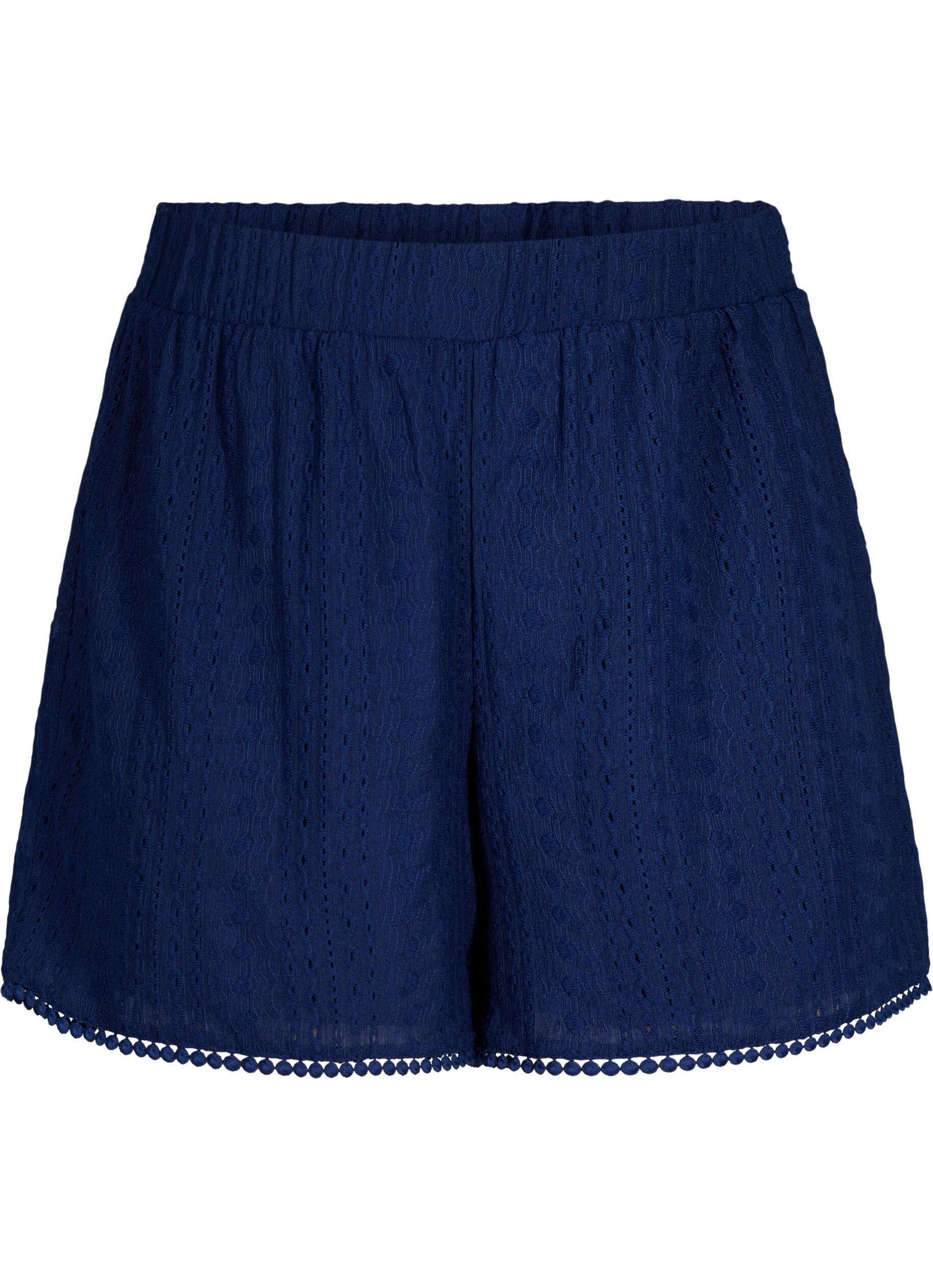 Zizzi Shorts med strukturm&oslash;nster, Medieval Blue, Packshot image number 0