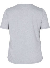 Cropped t-shirt med snøre, Light Grey Melange