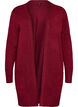 Meleret strik cardigan med lommer, R&oslash;d, Packshot image number 0