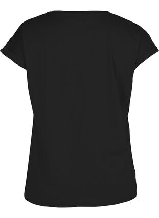 Kortærmet t-shirt med broderi anglaise, Black, Packshot image number 1