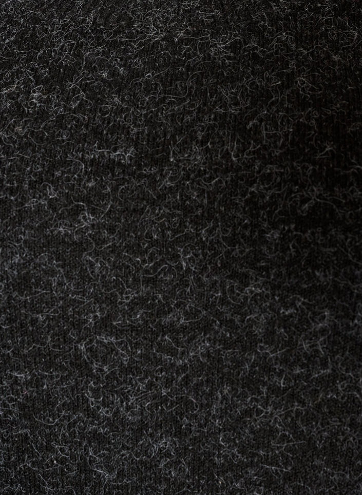 Lang strikbluse med kugleknapper, Gr&aring;, Packshot image number 2