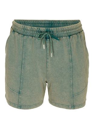 Løse sweat shorts i bomuld, Reflecting Pond, Packshot image number 0
