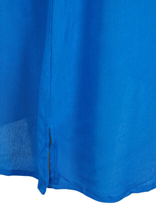 Viskose skjortekjole med korte ærmer, Victoria blue, Packshot image number 3
