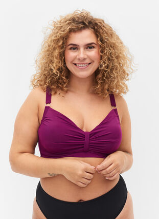 Bikini overdel med bøjle, Dark Purple, Model image number 0
