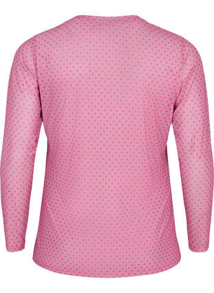 Mesh bluse med print, Cashmere Rose Dot, Packshot image number 1