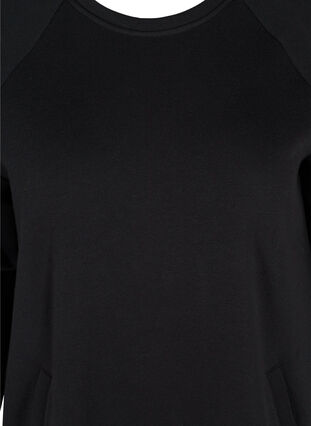 Sweatkjole med lommer og slids, Black, Packshot image number 2