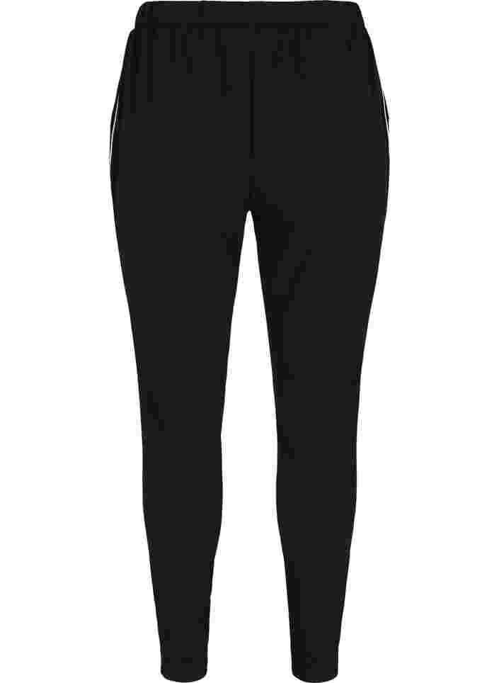Bukser med lommer og piping, Black w. White, Packshot image number 1
