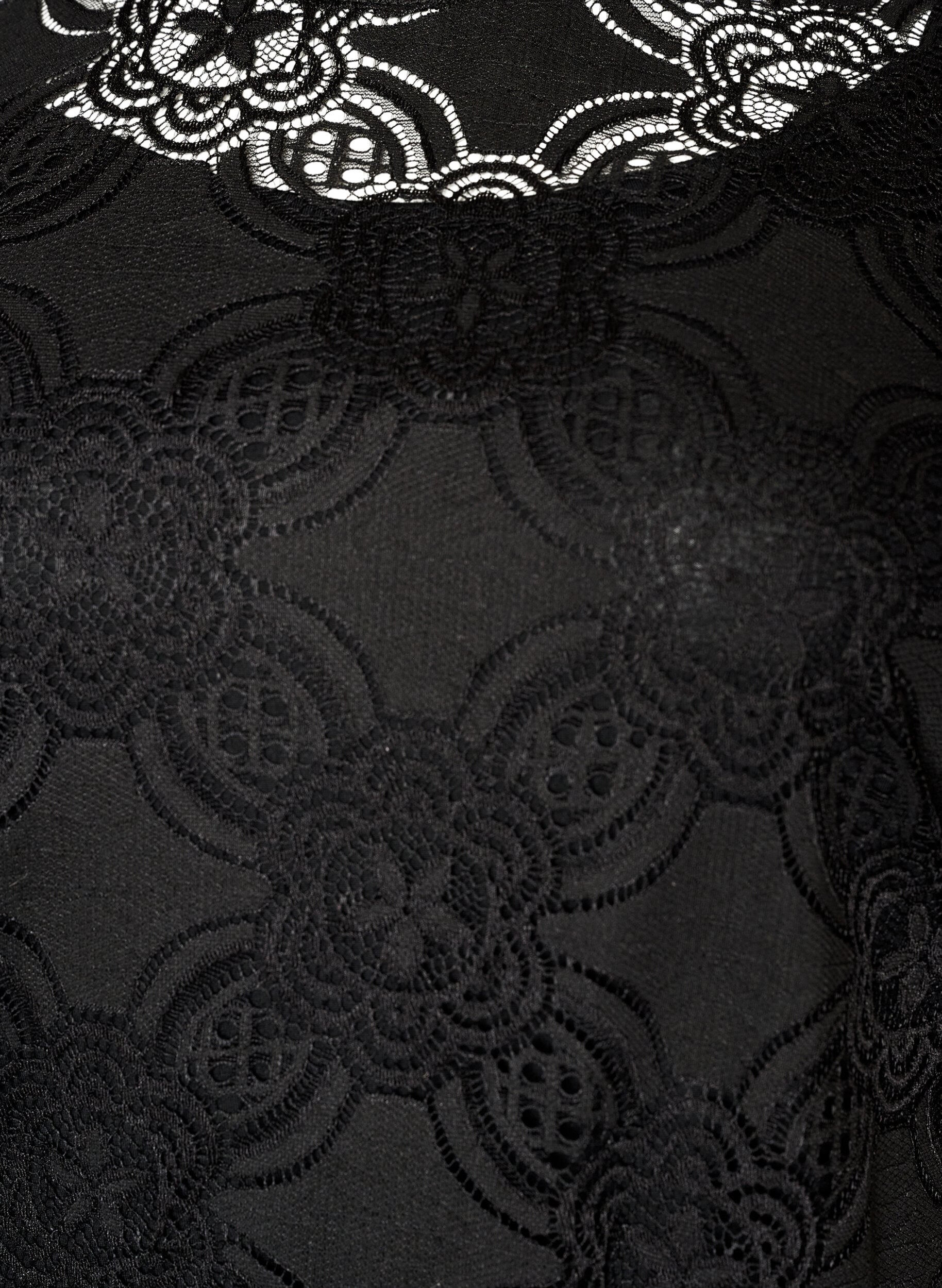 Zizzi Blonde midikjole med 1/2-&aelig;rmer, Sort, Packshot image number 2