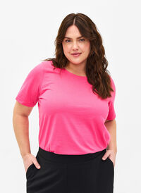 FLASH - T-shirt med rund hals, Hot Pink, Model