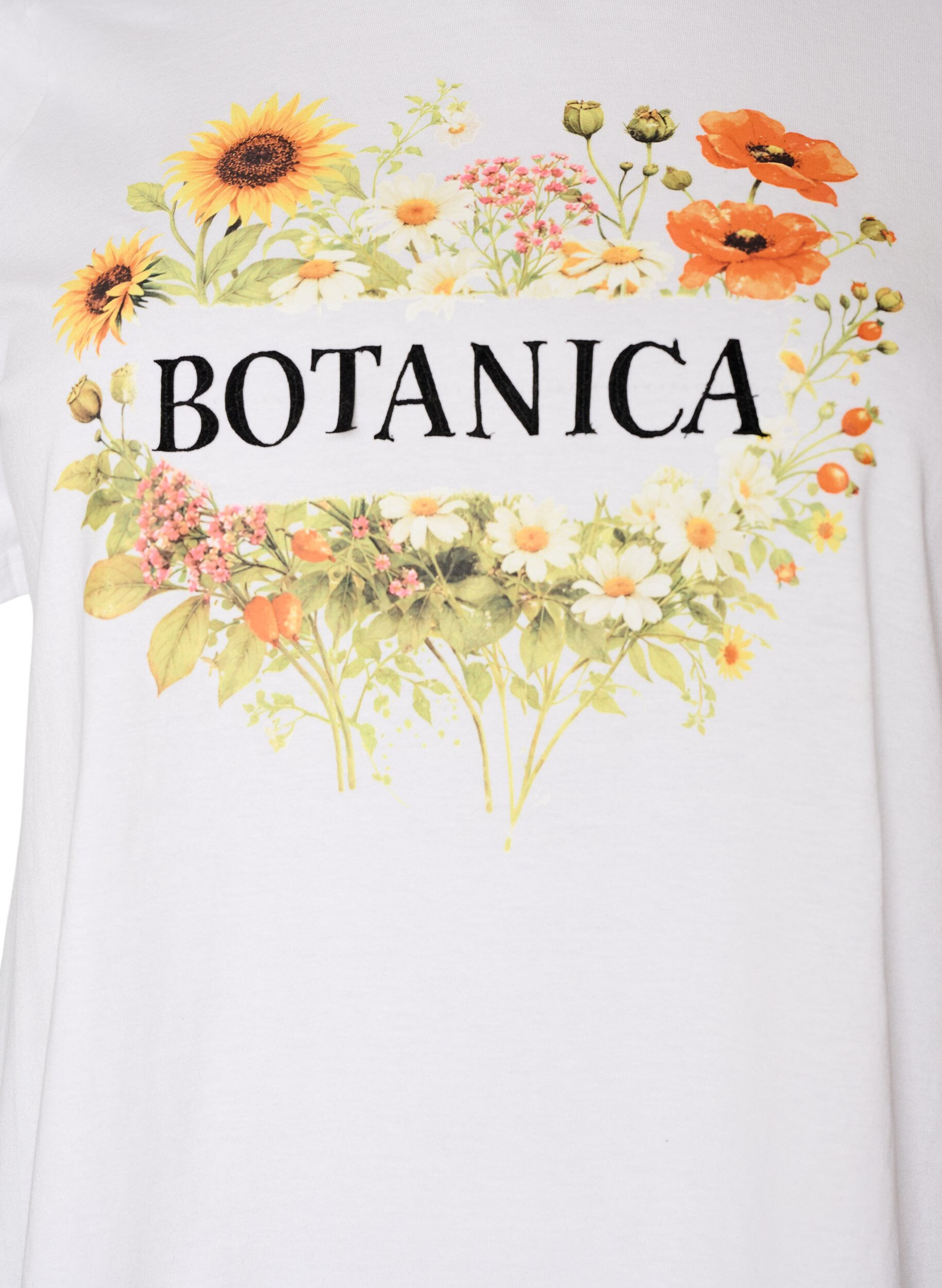 ZizziT-shirt i &oslash;kologisk bomuld med frontmotiv, Hvid, Packshot image number 2