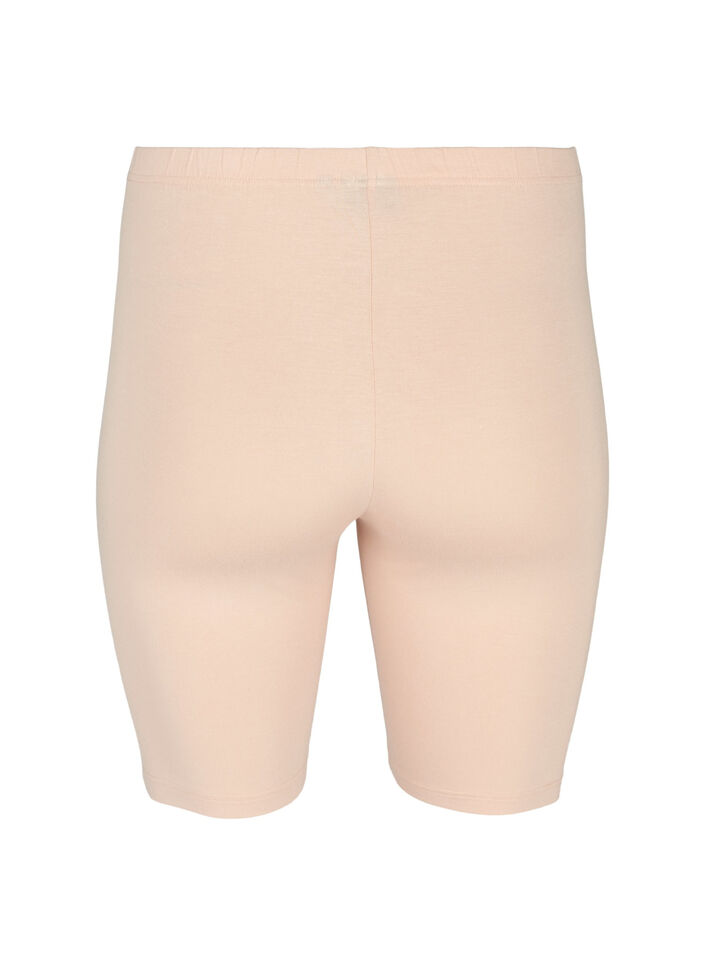 Ensfarvede basis cykelshorts, Beige, Packshot image number 1