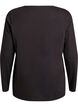 Lang&aelig;rmet t-shirt med V-hals og knapper, Sort, Packshot image number 1