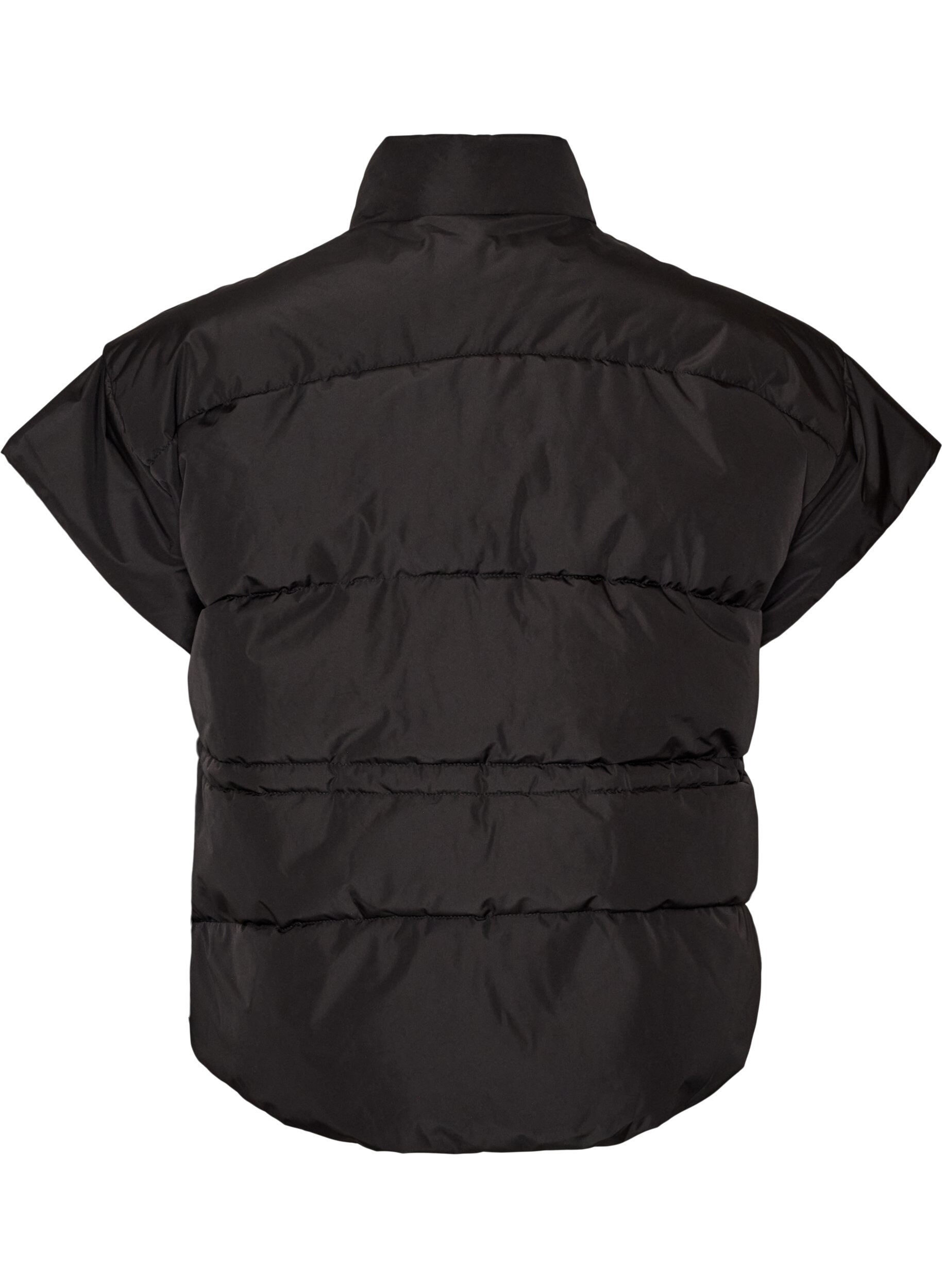 ZizziPuffervest med justerbar talje, Sort, Packshot image number 1