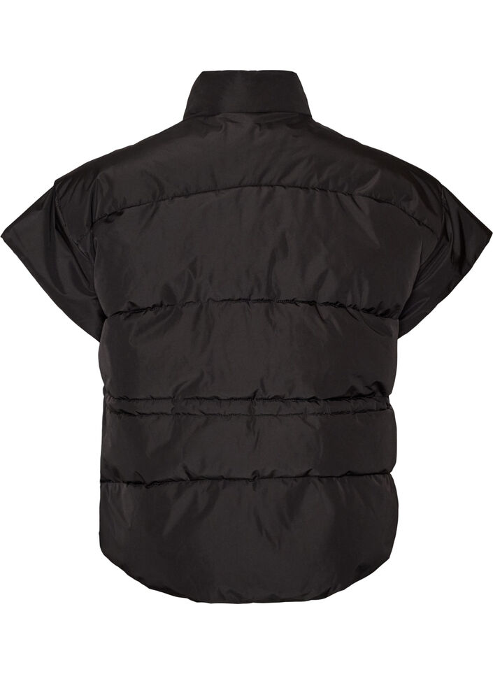 Puffervest med justerbar talje, Sort, Packshot image number 1