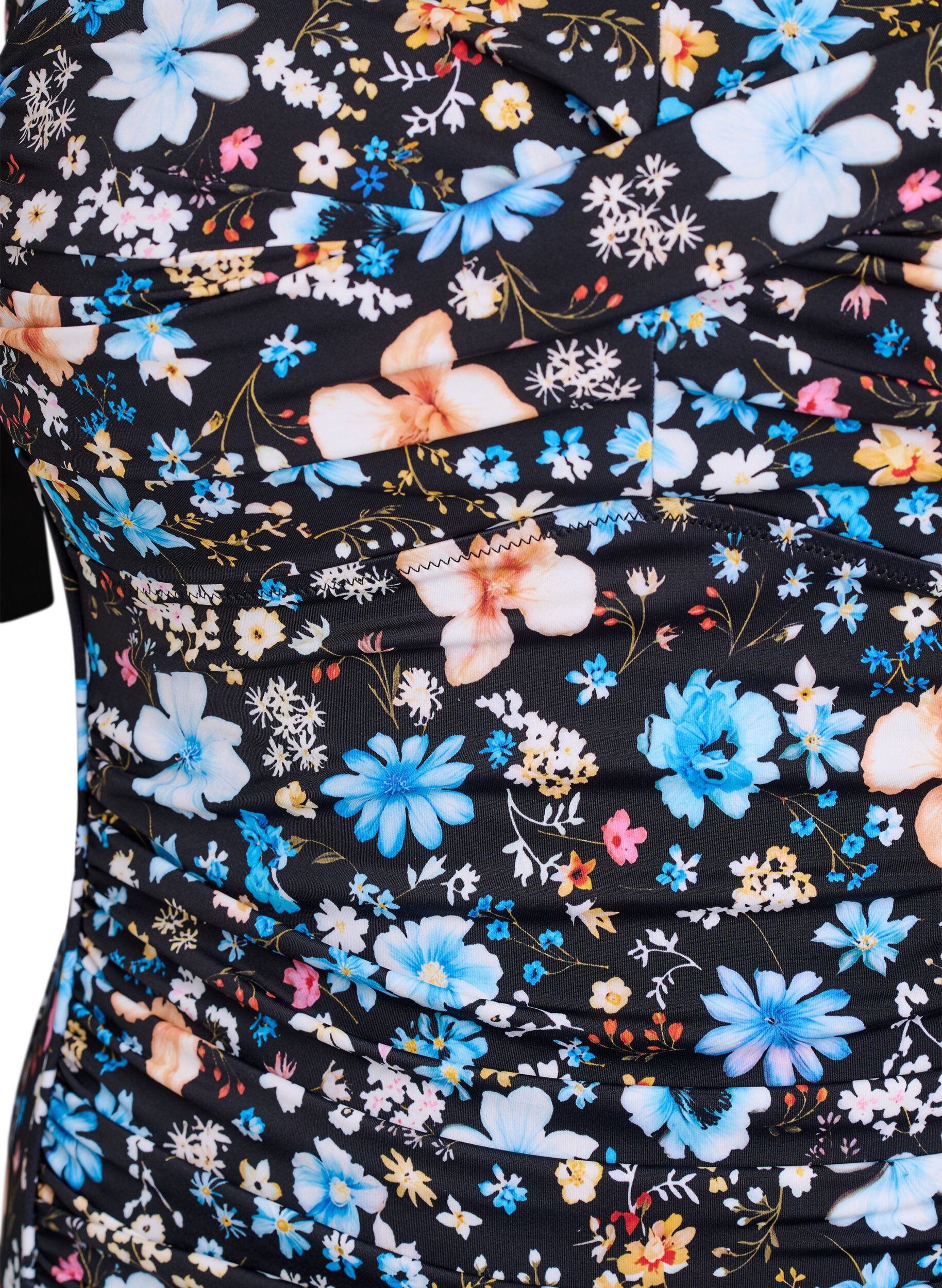 Zizzi Vatteret badedragt med print, Bl&aring;, Packshot image number 2