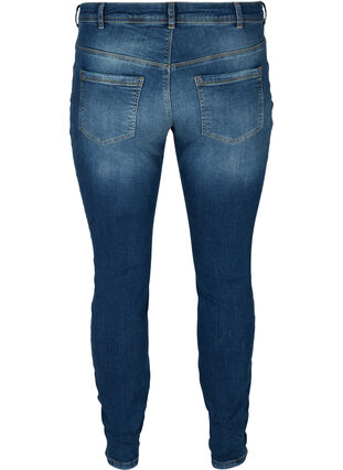 Ekstra slim Sanna jeans med regulær talje, Dark blue denim, Packshot image number 1