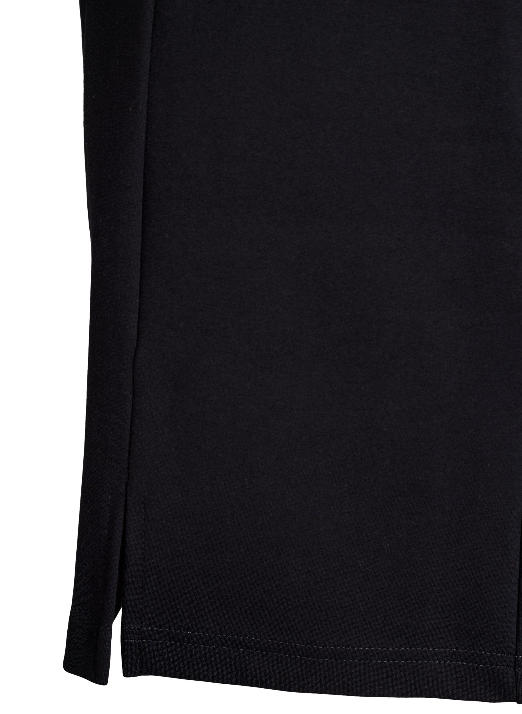 ZizziKort jerseynederdel med slids, Sort, Packshot image number 2