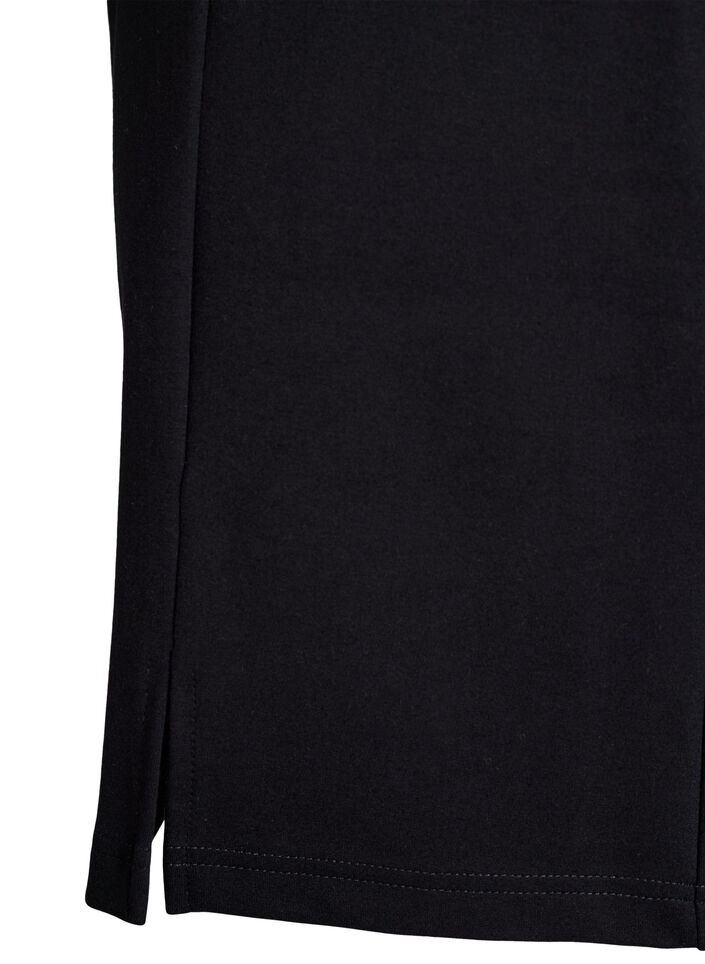 Kort jerseynederdel med slids, Sort, Packshot image number 2