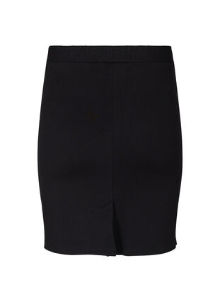 Ensfarvet tætsiddende nederdel, Black, Packshot image number 1