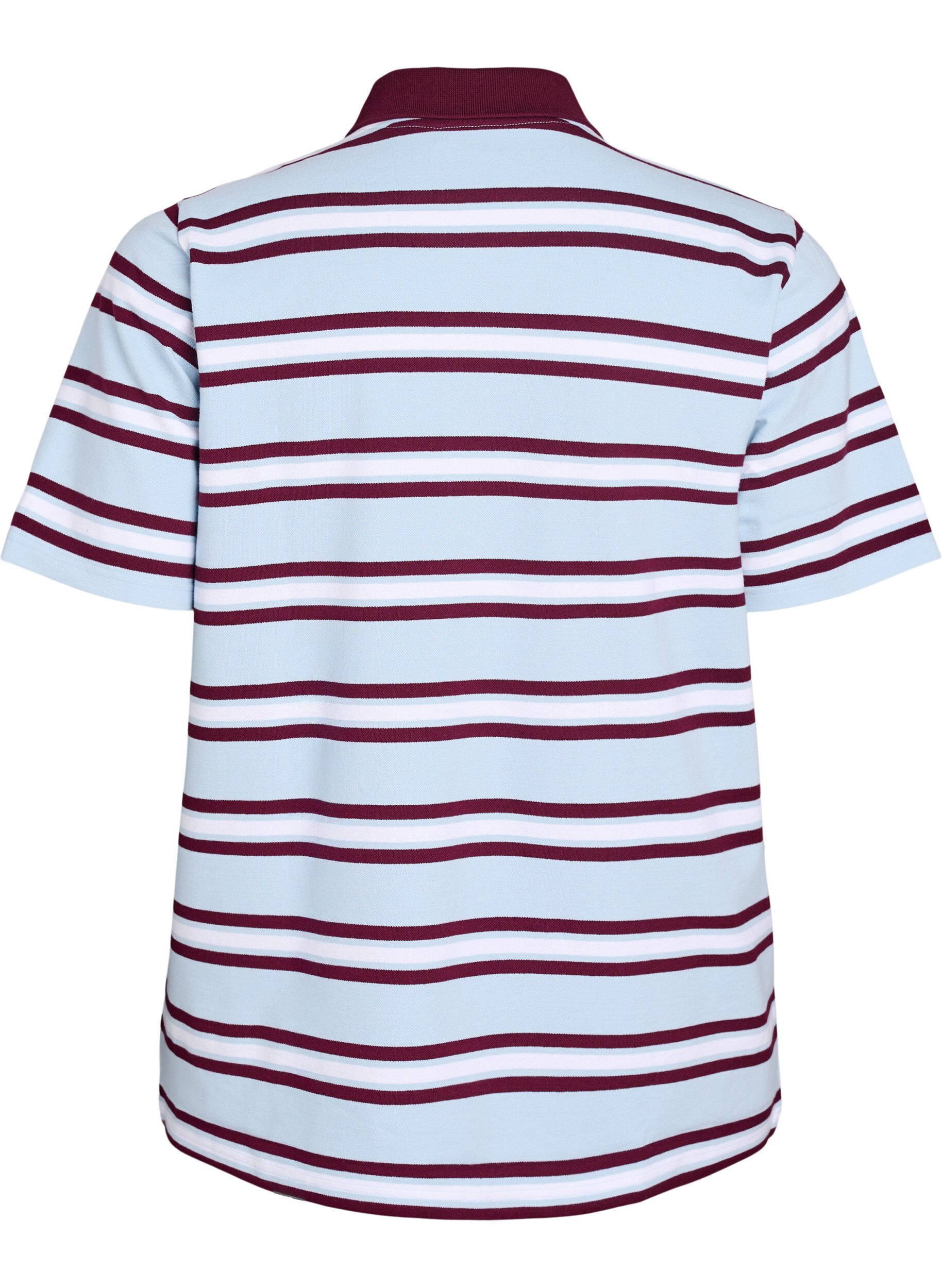 Zizzi Kort&aelig;rmet poloshirt, Bl&aring;, Packshot image number 1