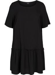 Kort kjole med flæsekant, Black