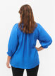 A-shape viskosebluse med 3/4 ærmer, Strong Blue, Model image number 1