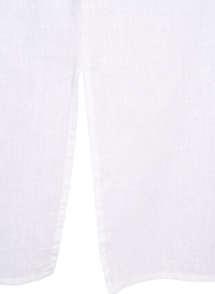 Lang skjorte i bomuldsmix med hør , Bright White, Packshot image number 3