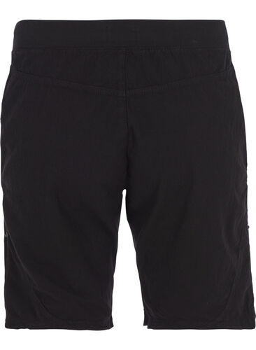 Løse shorts med lommer i bomuld, Black, Packshot image number 1