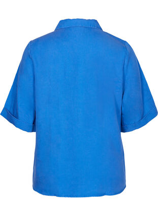 Kortærmet skjorte med brystlommer, Dazzling Blue, Packshot image number 1