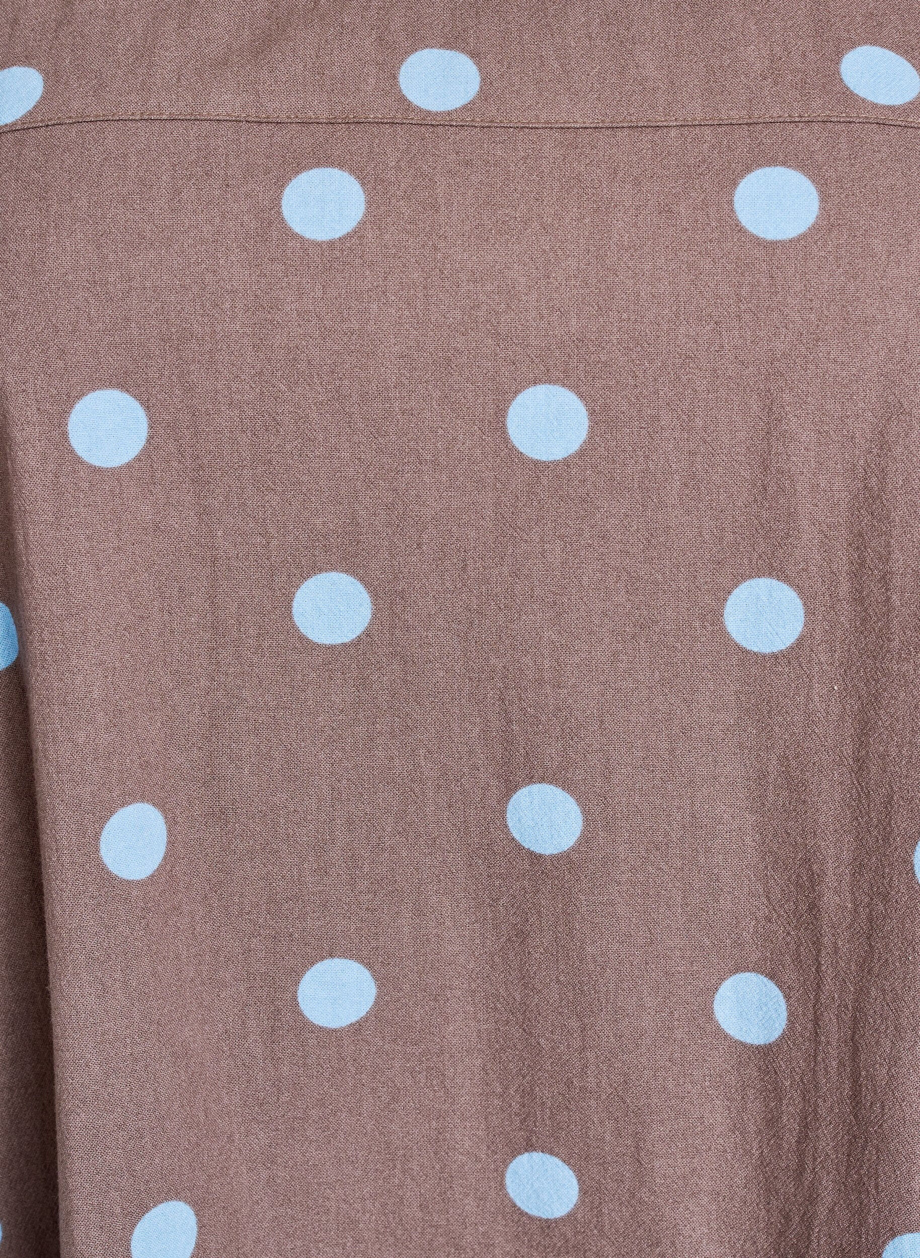 Zizzi Kort&aelig;rmet bomuldskjole med print, Bl&aring;, Packshot image number 2